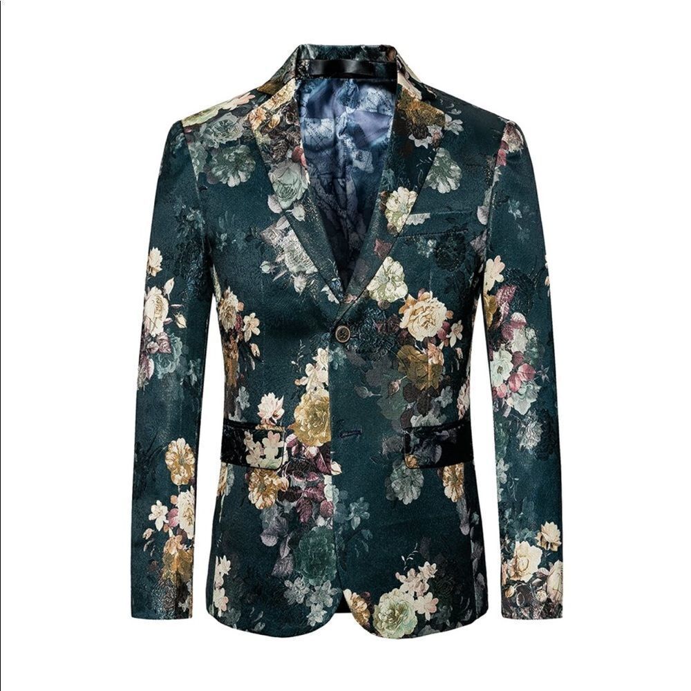 Men’s Jacquard Single Breasted Slim Fitted Suit Blazer Size 33 NWT